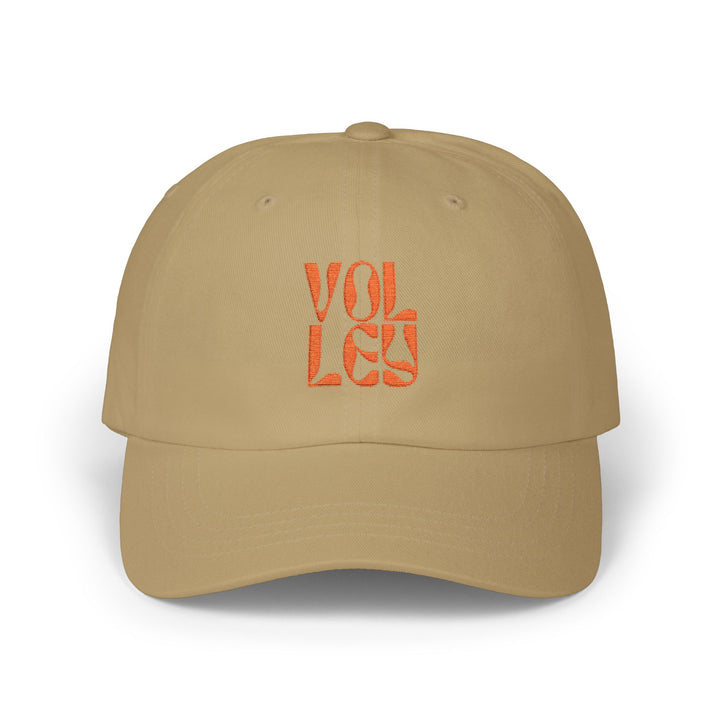 VOLLEY Dad Cap – Khaki with Orange Embroidery (Limited Edition) | On Three & Co.