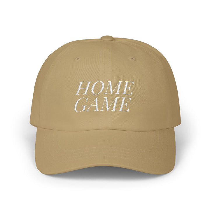 HOME GAME Dad Cap – Khaki with White Embroidery | On Three & Co.