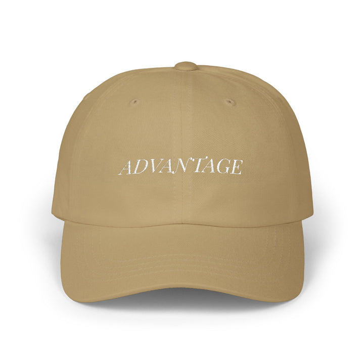 ADVANTAGE Dad Cap – Khaki with White Embroidery | On Three & Co.