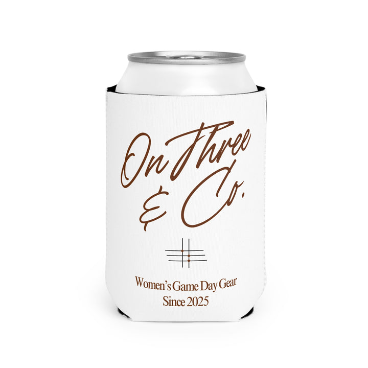 On Three & Co. Coozie Can Cooler | Terracotta with White Font