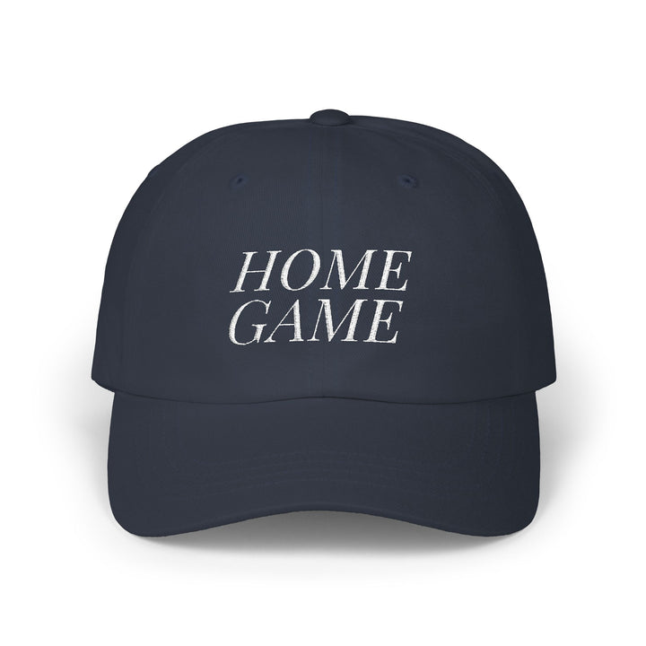 HOME GAME Dad Cap – Navy with White Embroidery | On Three & Co.
