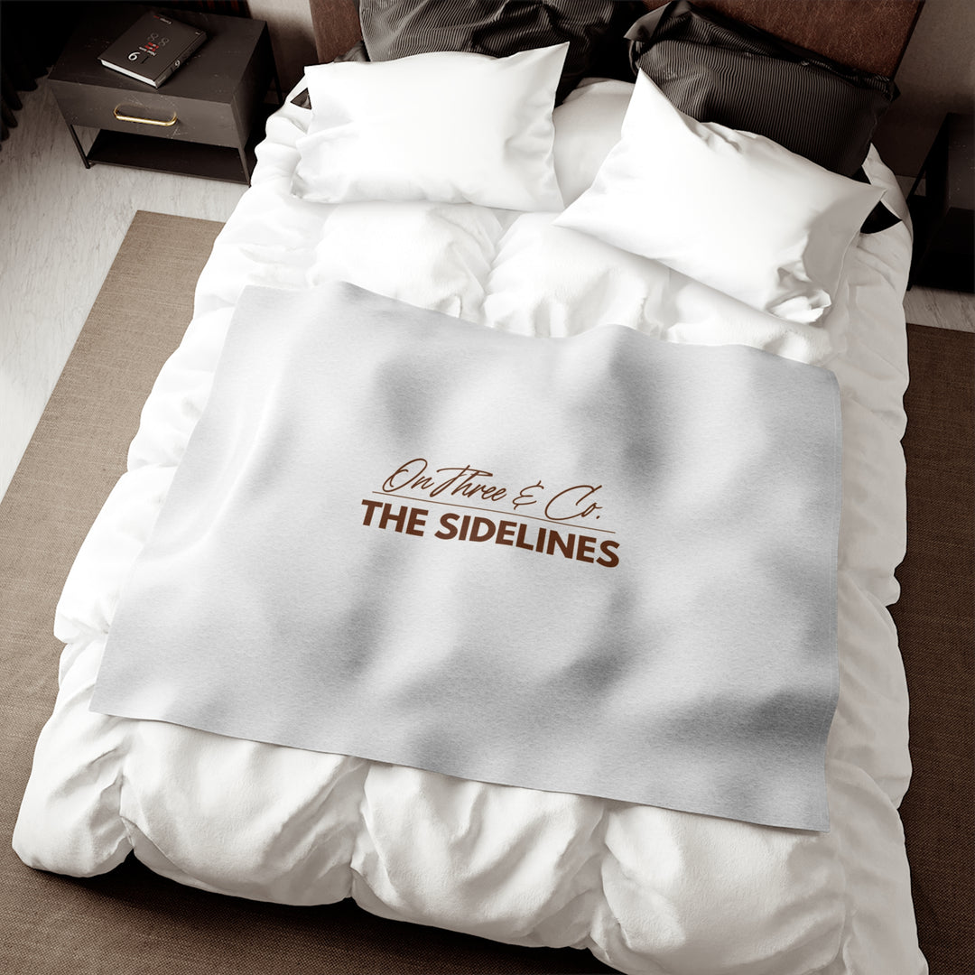 THE SIDELINES Oversized Sweatshirt Blanket 80×60 | Terracotta Font | On Three & Co.