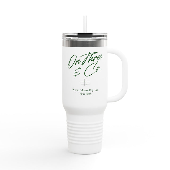 On Three & Co. 40oz Tumbler | Spruce with White Font