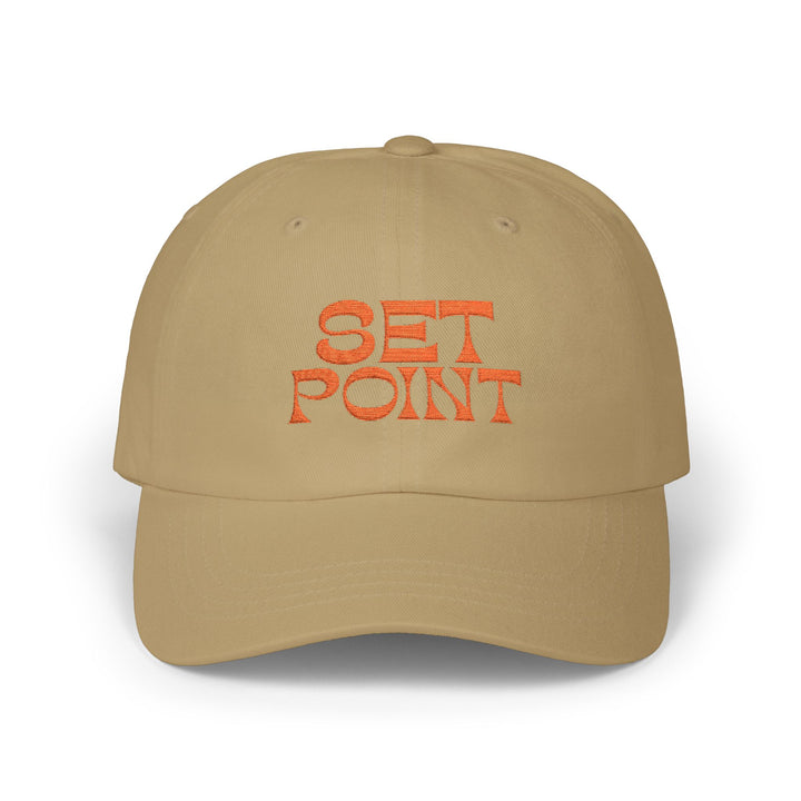 SET POINT Dad Cap – Khaki with Orange Embroidery (Limited Edition) | On Three & Co.