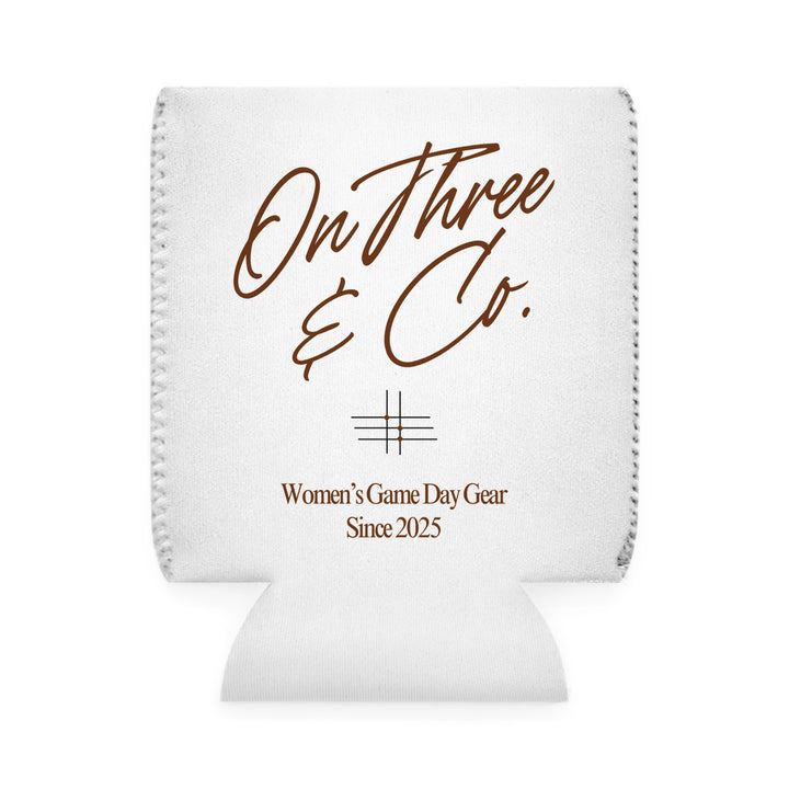 On Three & Co. Coozie Can Cooler | Terracotta with White Font
