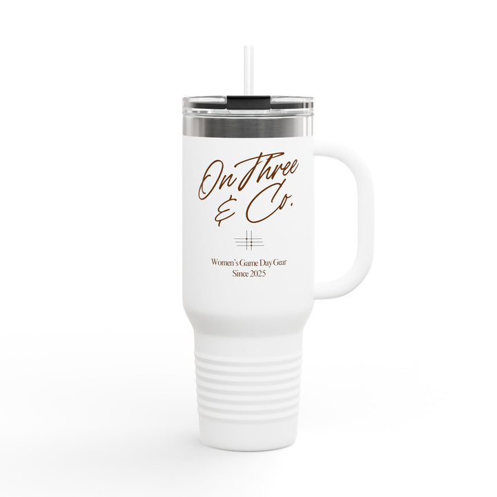 On Three & Co. 40oz Tumbler | Terracotta with White Font
