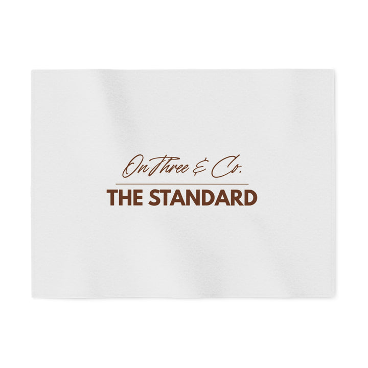 THE STANDARD Oversized Sweatshirt Blanket 80×60 | Terracotta Font | On Three & Co.