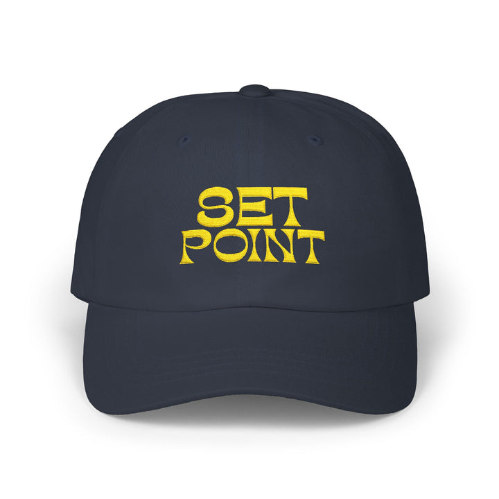 SET POINT Dad Cap – Navy with Yellow Embroidery (Limited Edition) | On Three & Co.