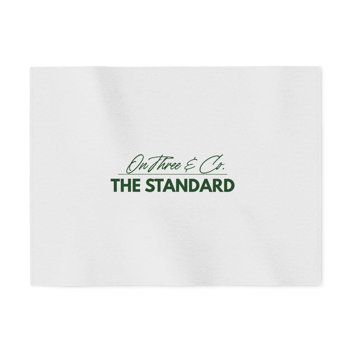 THE STANDARD Oversized Sweatshirt Blanket 80×60 | Spruce Font | On Three & Co.