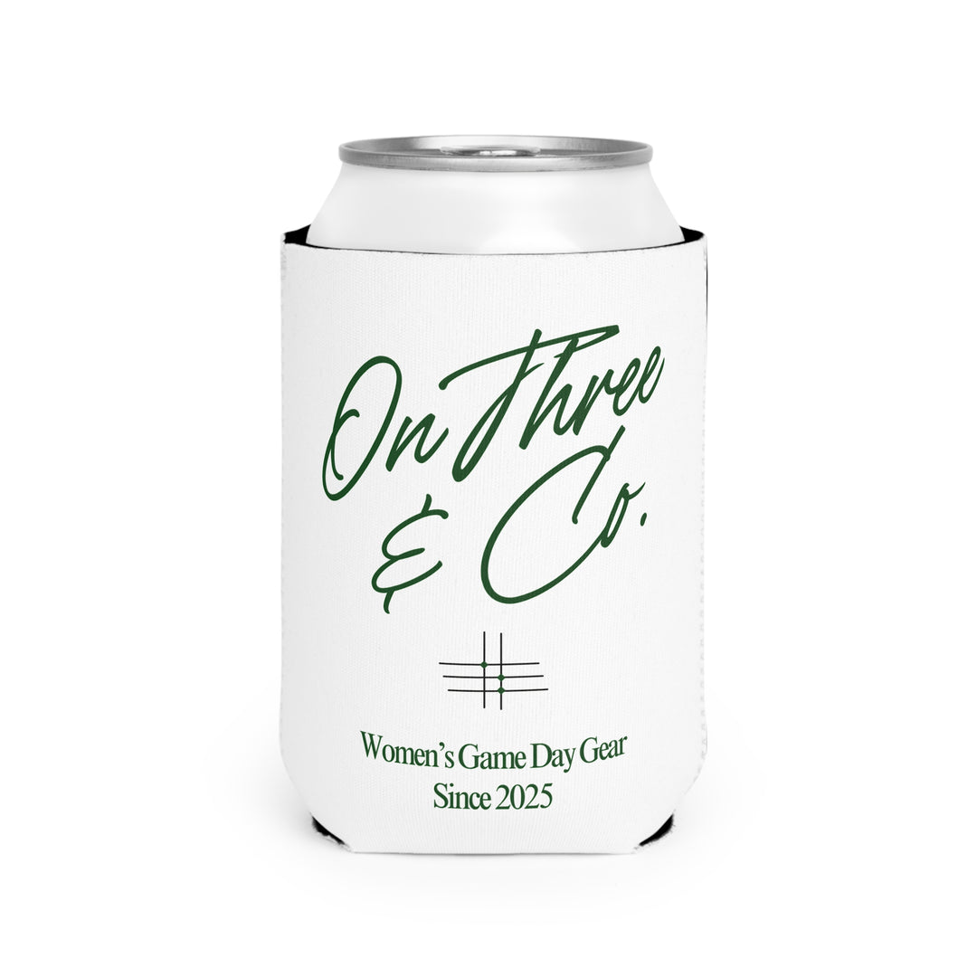 On Three & Co. Coozie Can Cooler | Spruce with White Font