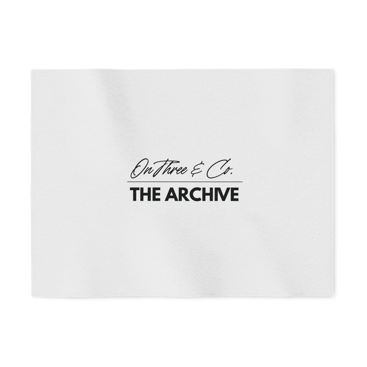 THE ARCHIVE Oversized Sweatshirt Blanket 80×60 | Black Font | On Three & Co.
